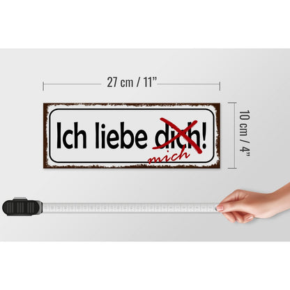 Holzschild Spruch 27x10cm Ich liebe dich mich Deko - HalloGeschenk.de