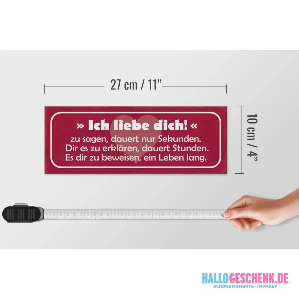 Holzschild Spruch 27x10cm Ich liebe dich zu sagen dauert