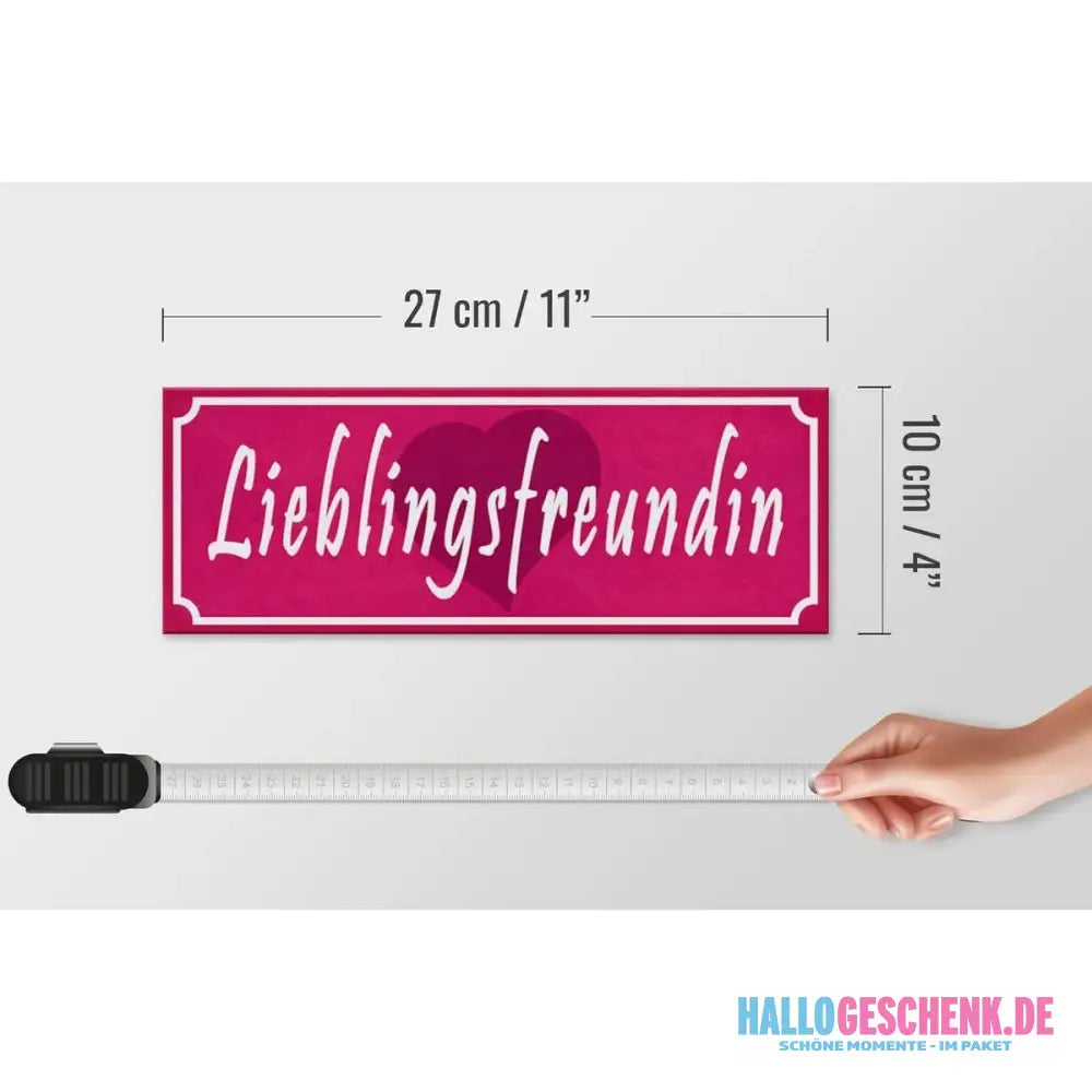Holzschild Spruch 27x10cm Lieblingsfreundin Herz Geschenk