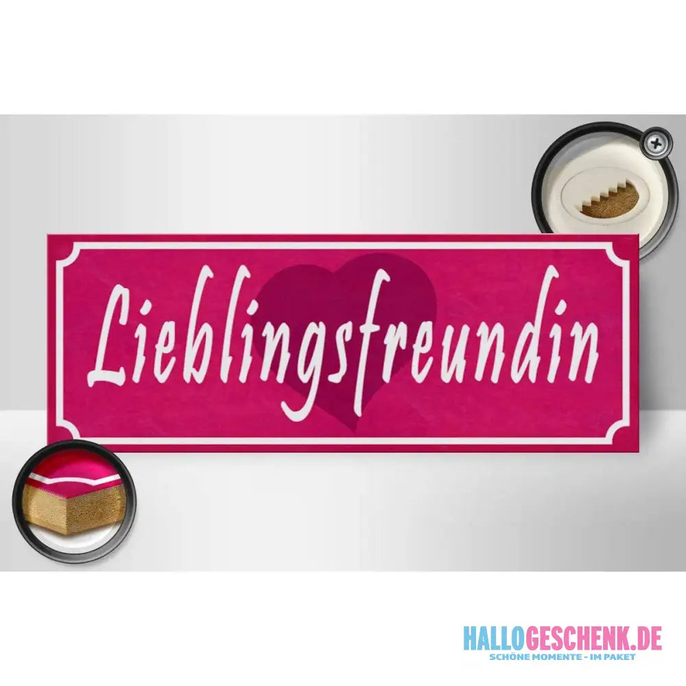 Holzschild Spruch 27x10cm Lieblingsfreundin Herz Geschenk