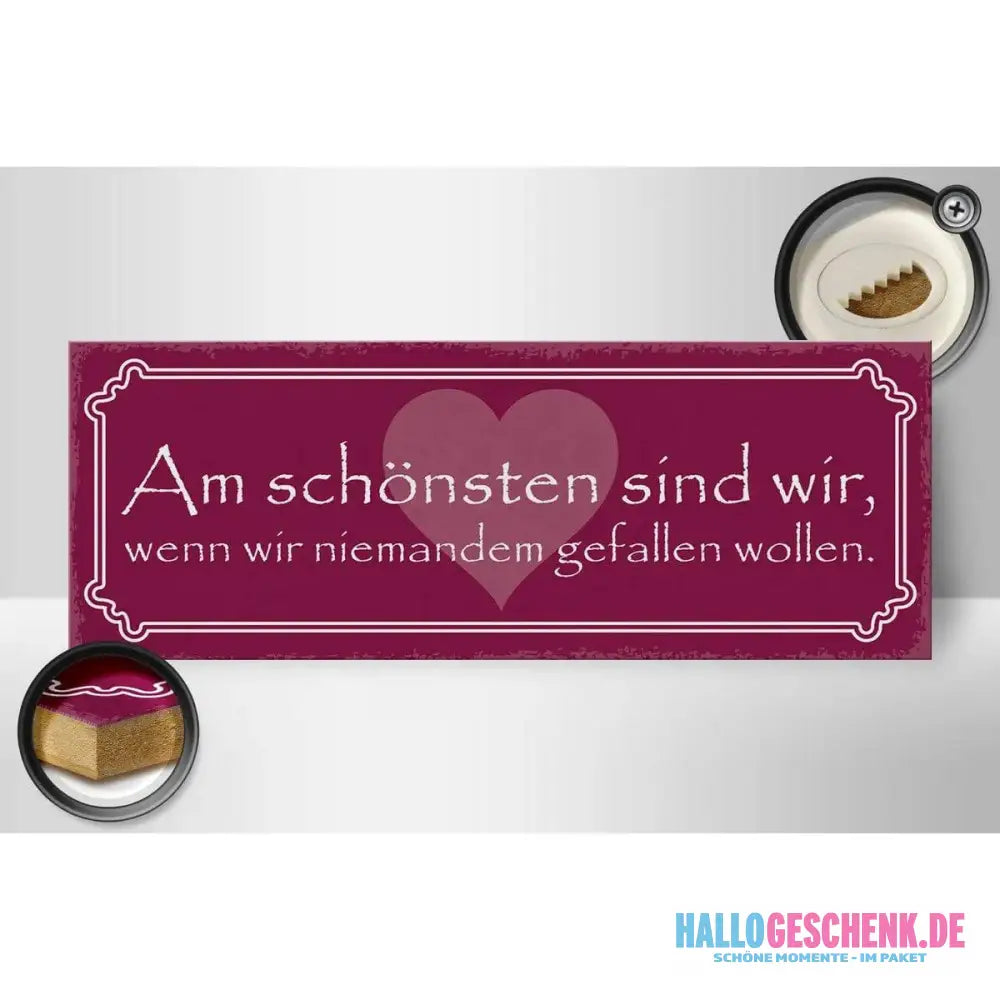 Holzschild Spruch 27x10cm Wir am schönsten sind wir wenn