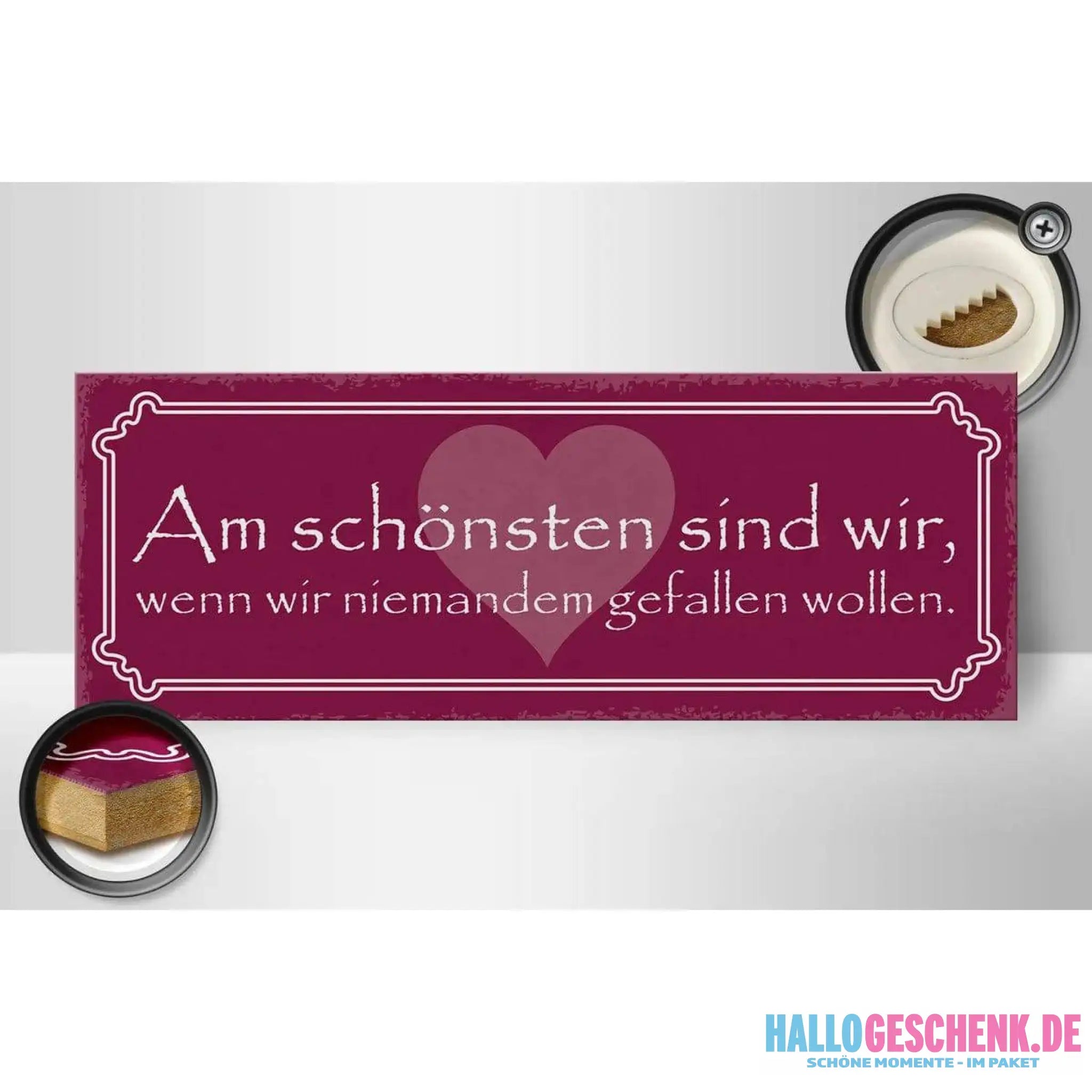 Holzschild Spruch 27x10cm Wir am schönsten sind wir wenn