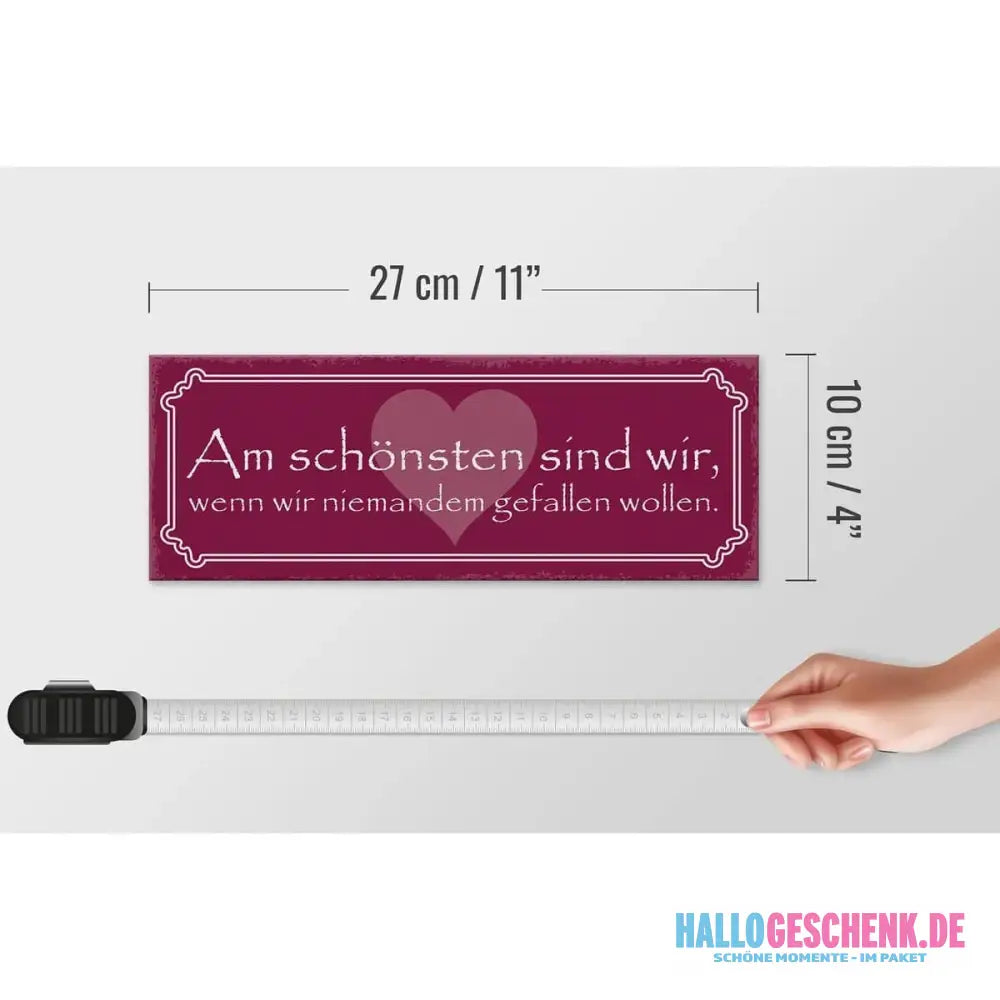 Holzschild Spruch 27x10cm Wir am schönsten sind wir wenn