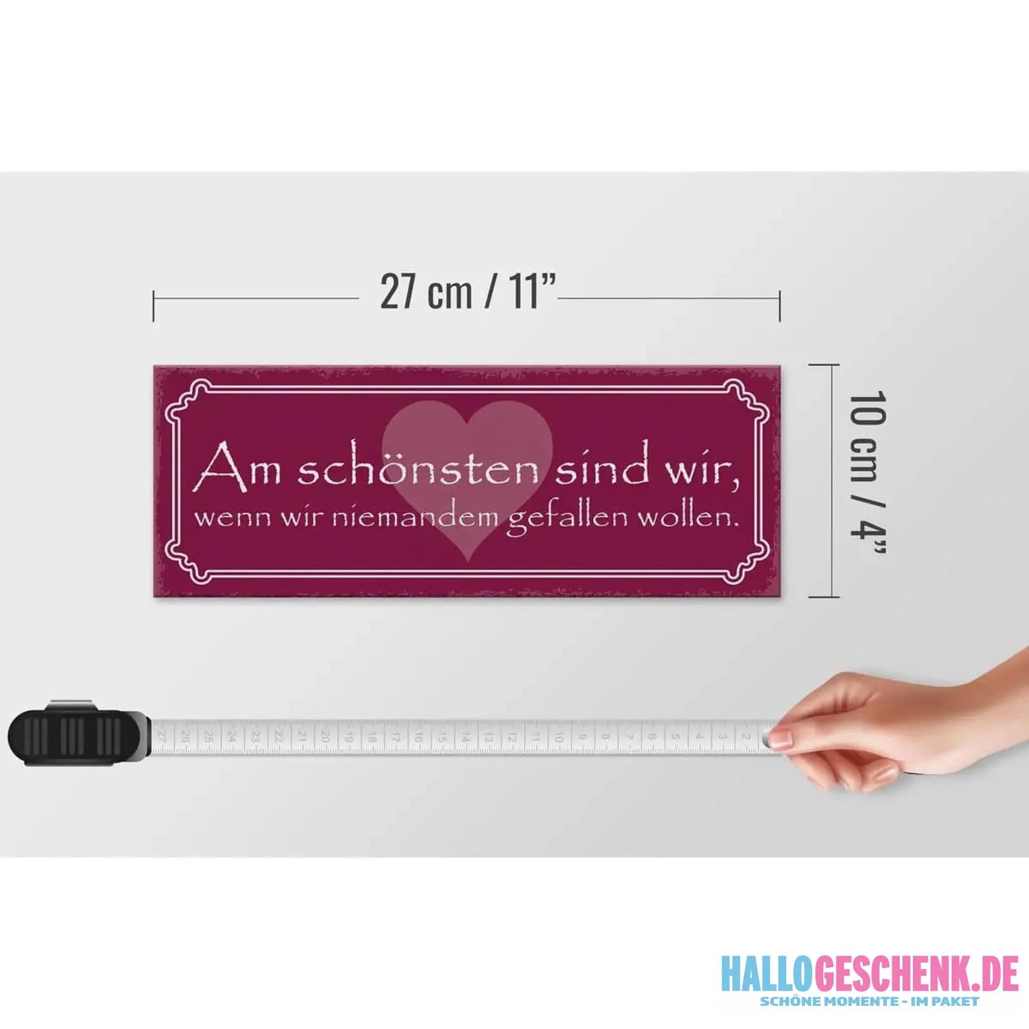 Holzschild Spruch 27x10cm Wir am schönsten sind wir wenn