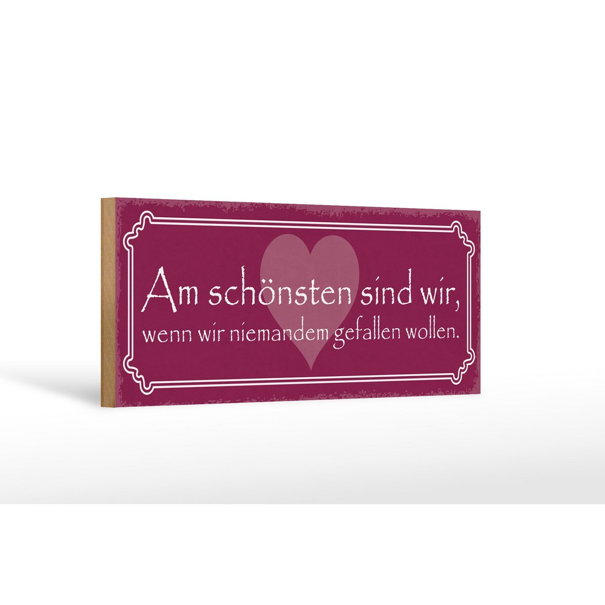 Holzschild Spruch 27x10cm Wir am schönsten sind wir wenn - HalloGeschenk.de