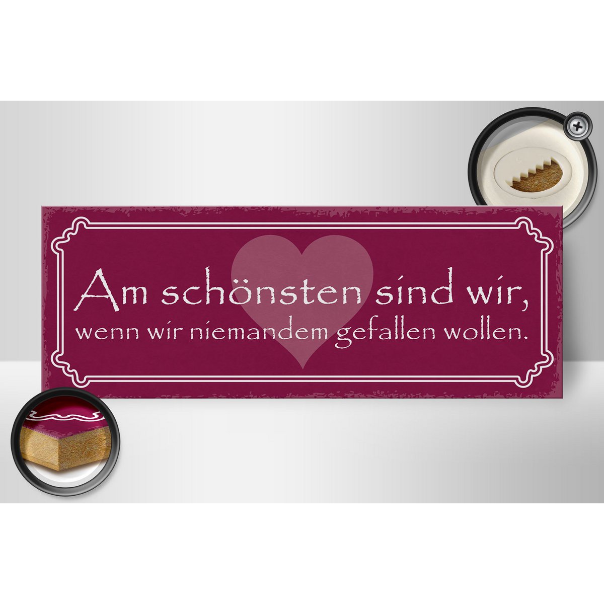 Holzschild Spruch 27x10cm Wir am schönsten sind wir wenn - HalloGeschenk.de