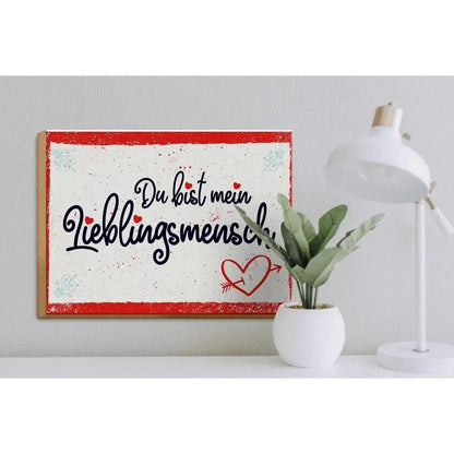 Holzschild Spruch 30x40cm Du bist mein Lieblingsmensch