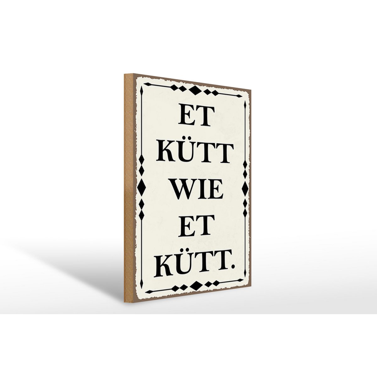 Holzschild Spruch 30x40cm Et kütt wie et kütt Kölscher Deko Schild - HalloGeschenk.de