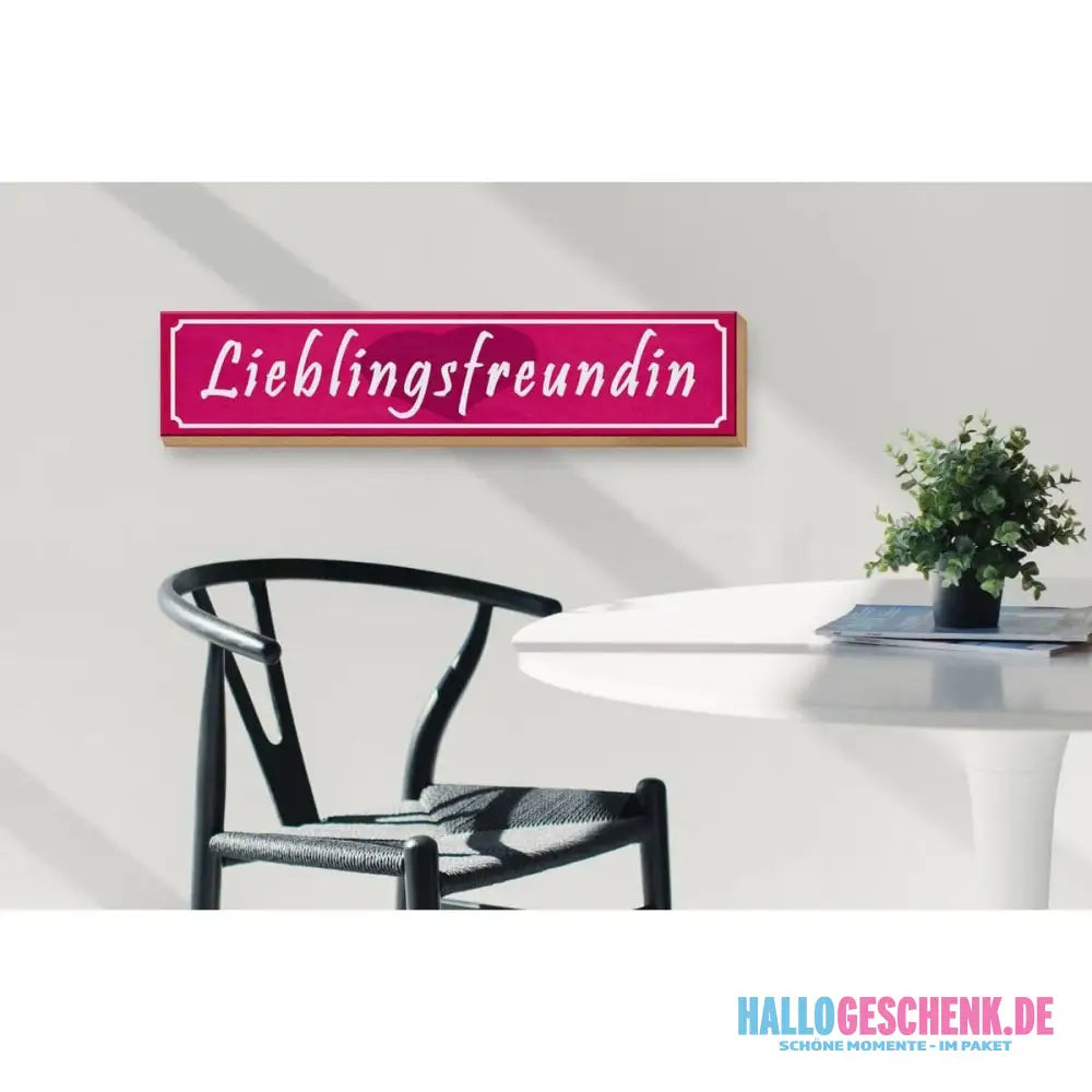 Holzschild Spruch 46x10cm Lieblingsfreundin Herz Geschenk Dekoration