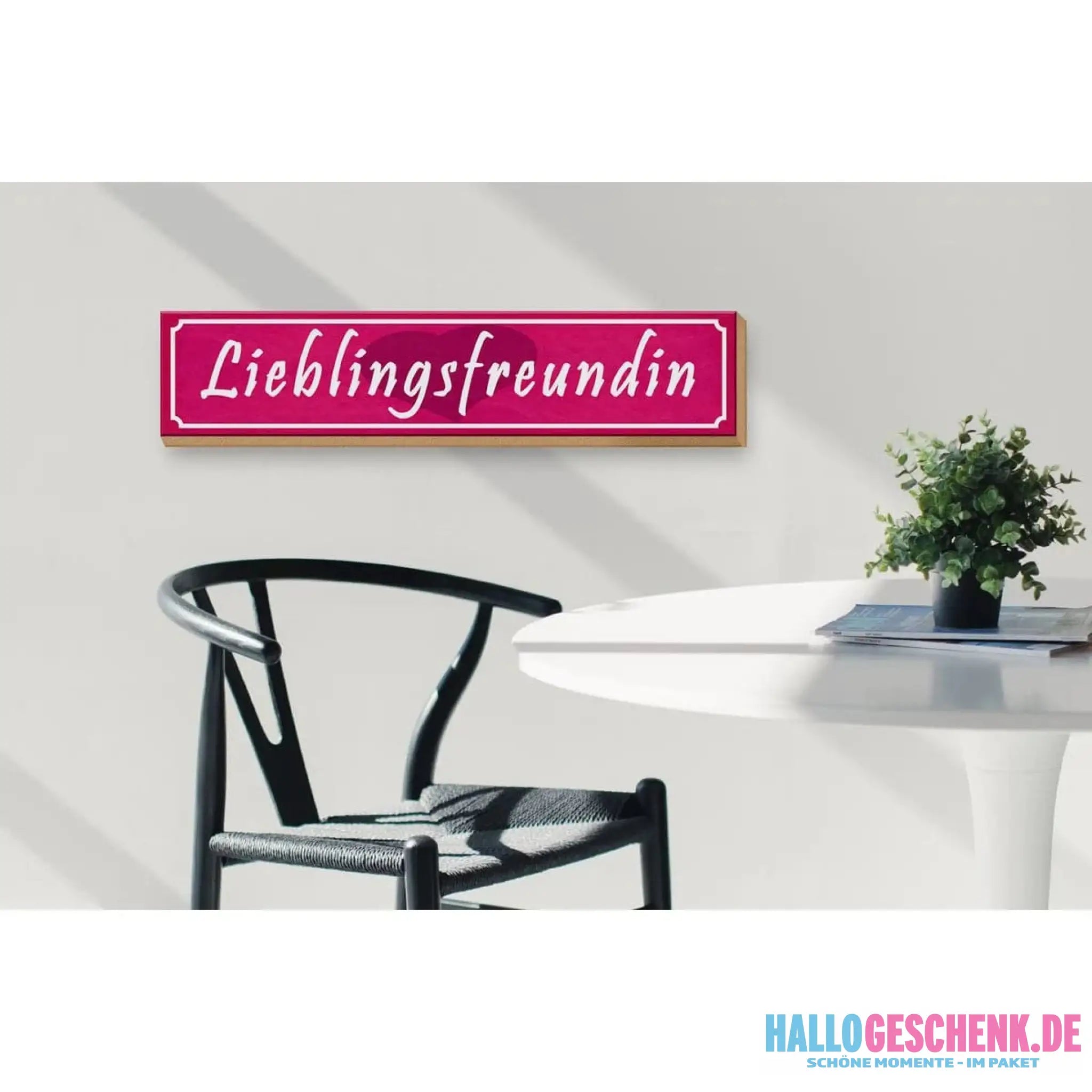Holzschild Spruch 46x10cm Lieblingsfreundin Herz Geschenk Dekoration