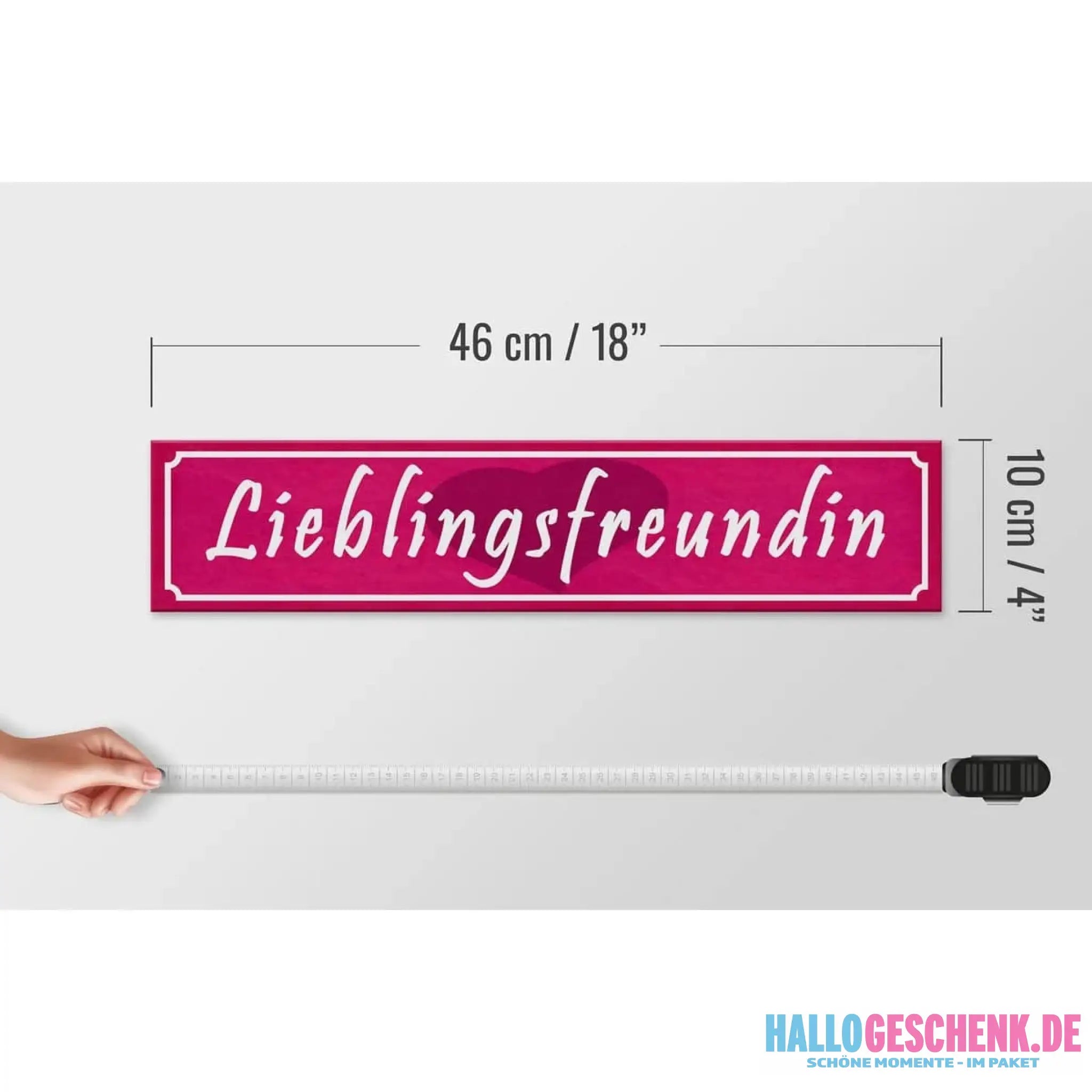 Holzschild Spruch 46x10cm Lieblingsfreundin Herz Geschenk Dekoration