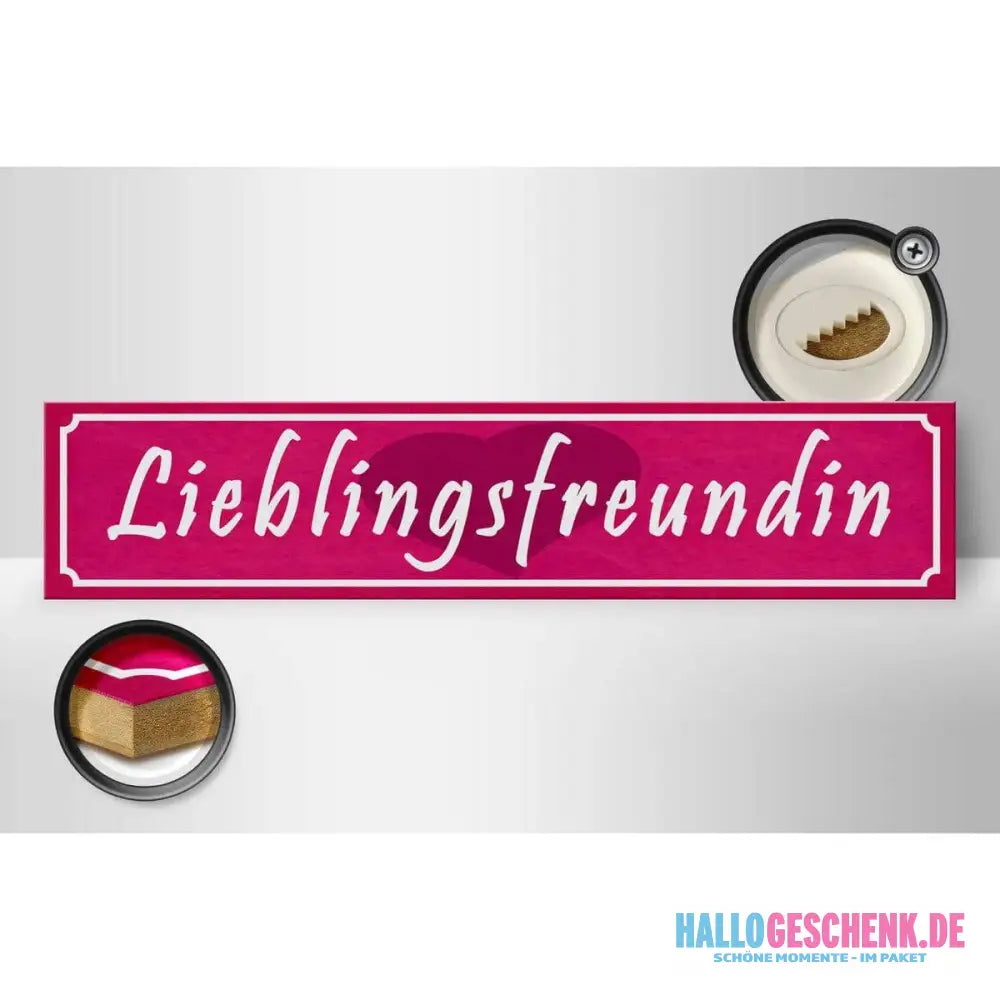 Holzschild Spruch 46x10cm Lieblingsfreundin Herz Geschenk Dekoration