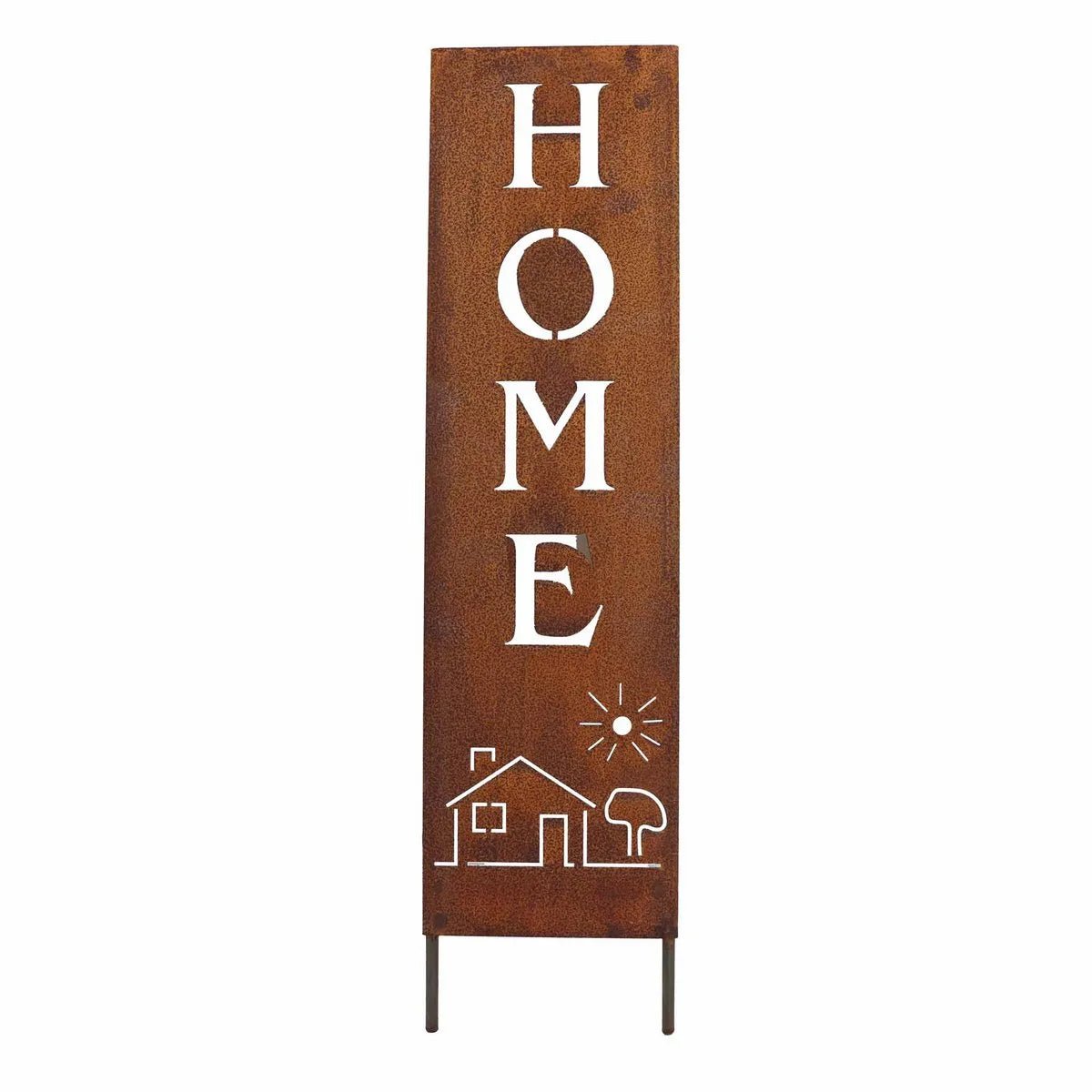 Home Deko Schild | Gartendeko Rost Ständer aus Metall von HalloGeschenk.de