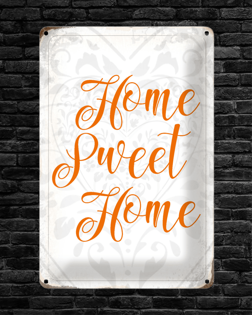 Home Sweet Home • Blechschild mit Motiv • 20x30 cm Hochformat - HalloGeschenk.de