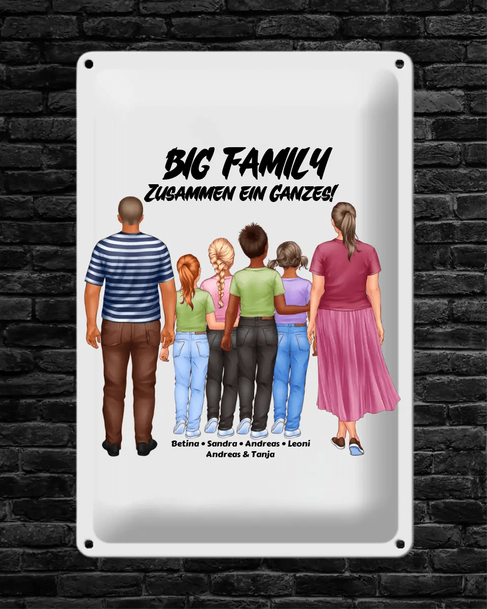 Huge Familien Designer • Blechschild • 20x30 cm • Hochformat - HalloGeschenk.de