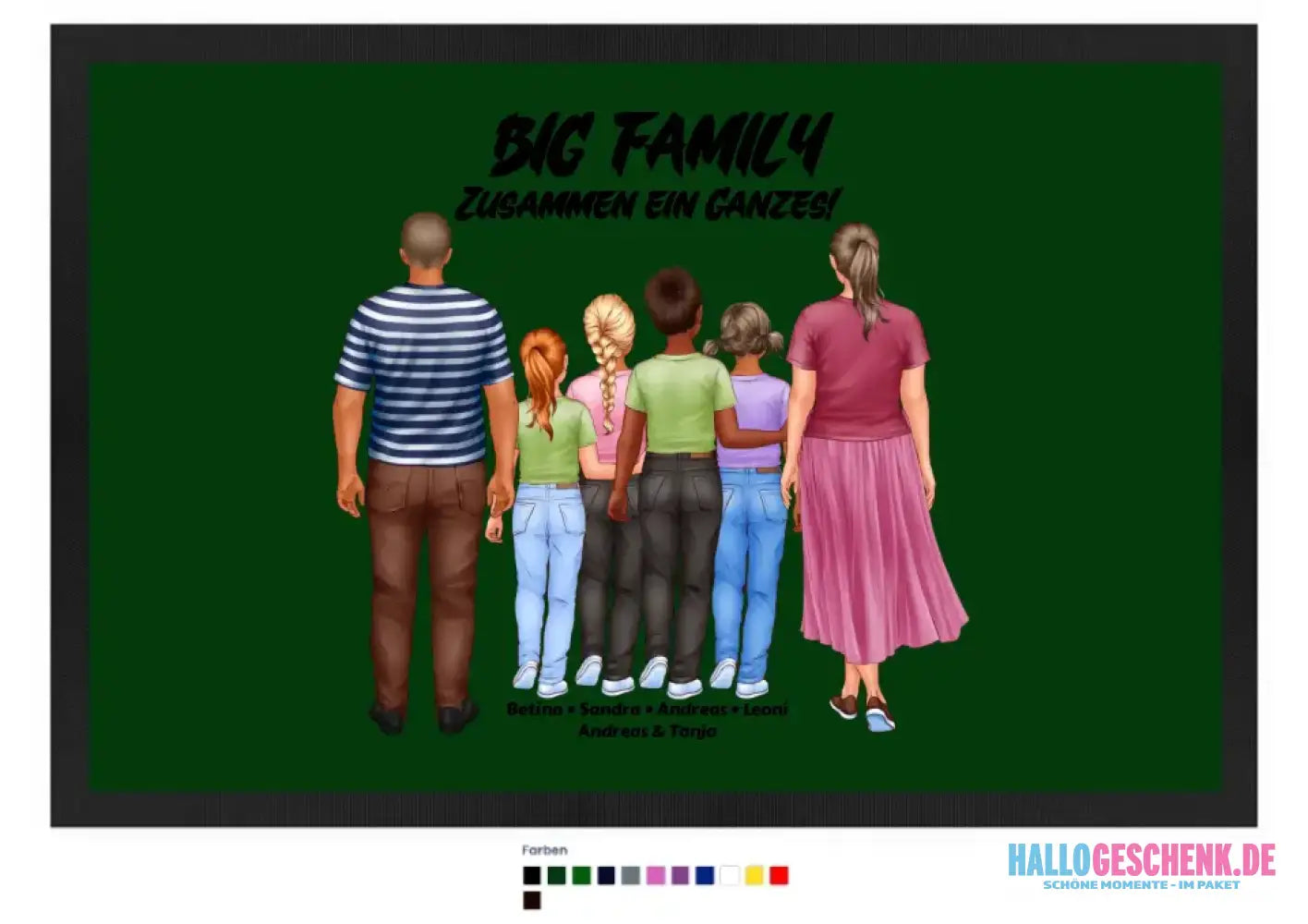 Huge Familien-Designer mit 0-4 Kindern • Fußmatte • Exklusivdesign • personalisiert