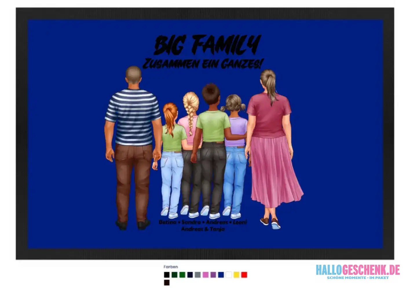 Huge Familien-Designer mit 0-4 Kindern • Fußmatte • Exklusivdesign • personalisiert
