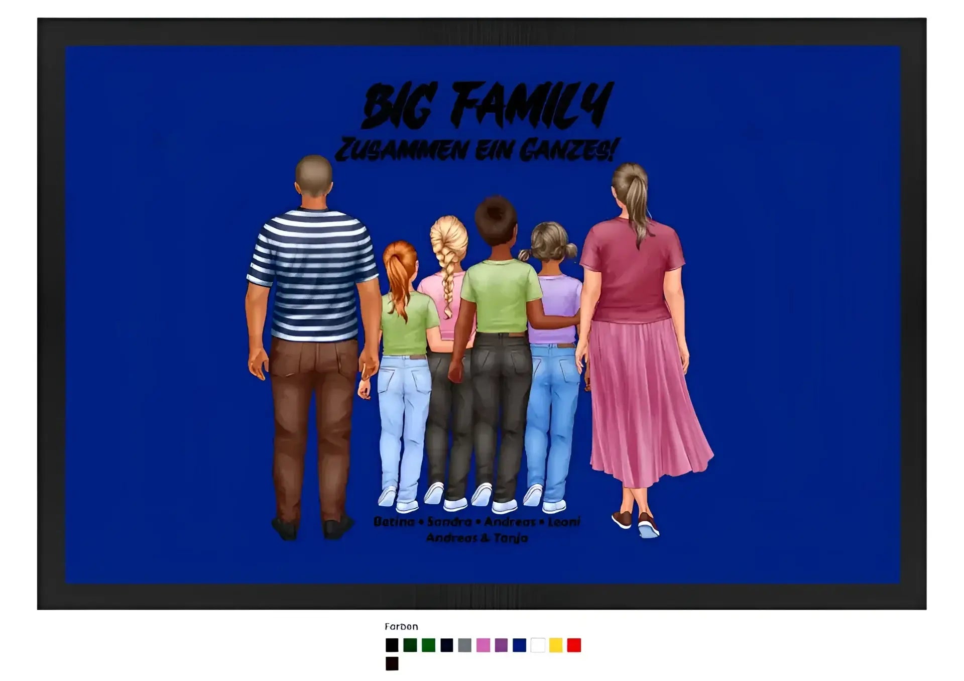 Huge Familien-Designer mit 0-4 Kindern • Fußmatte • Exklusivdesign • personalisiert