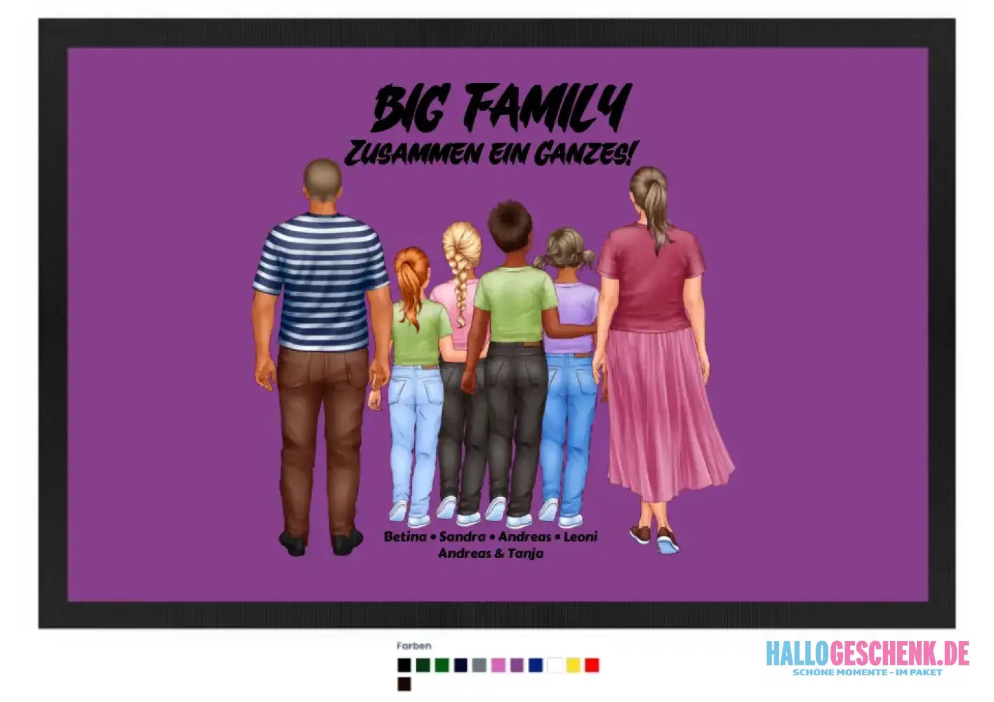 Huge Familien-Designer mit 0-4 Kindern • Fußmatte • Exklusivdesign • personalisiert