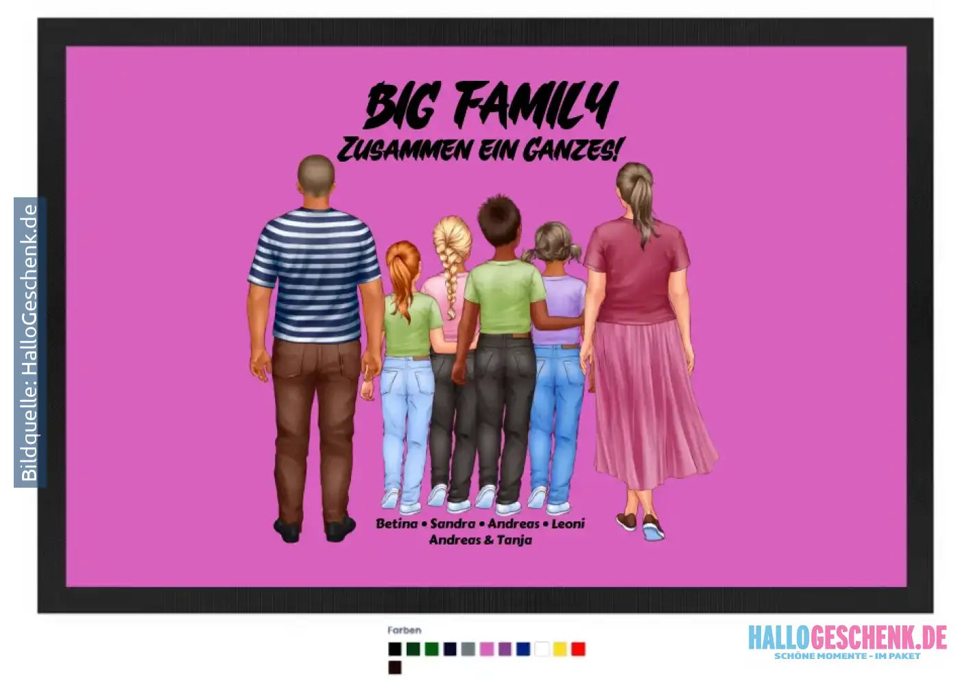 Huge Familien-Designer mit 0-4 Kindern • Fußmatte • Exklusivdesign • personalisiert