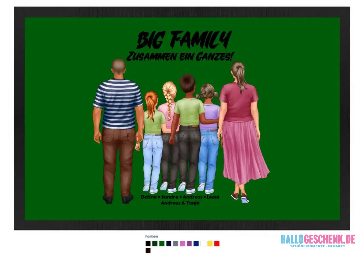 Huge Familien-Designer mit 0-4 Kindern • Fußmatte • Exklusivdesign • personalisiert
