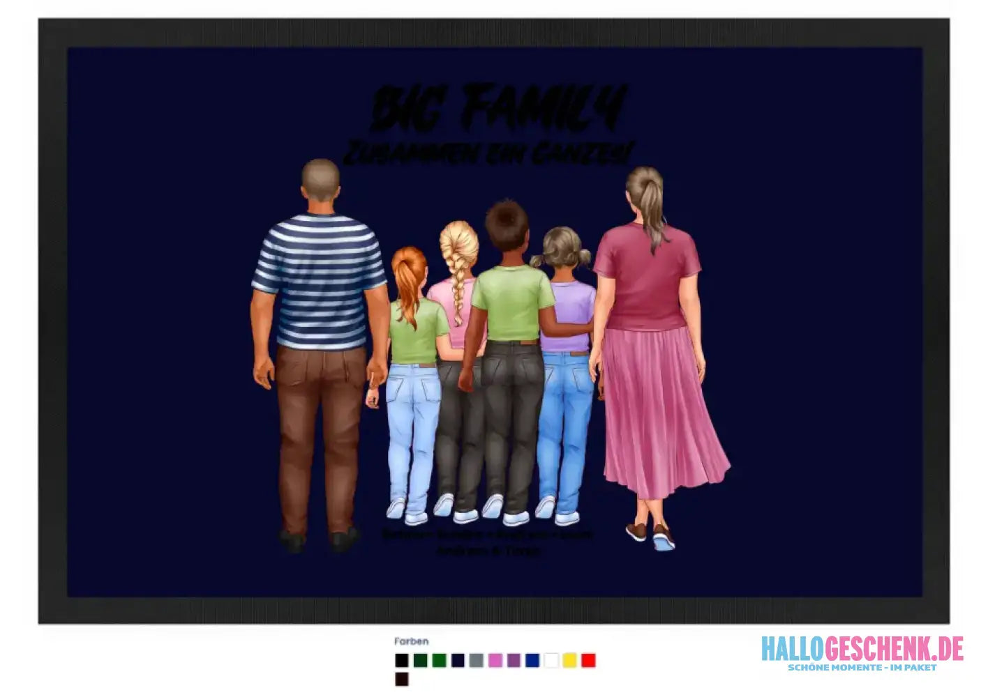 Huge Familien-Designer mit 0-4 Kindern • Fußmatte • Exklusivdesign • personalisiert