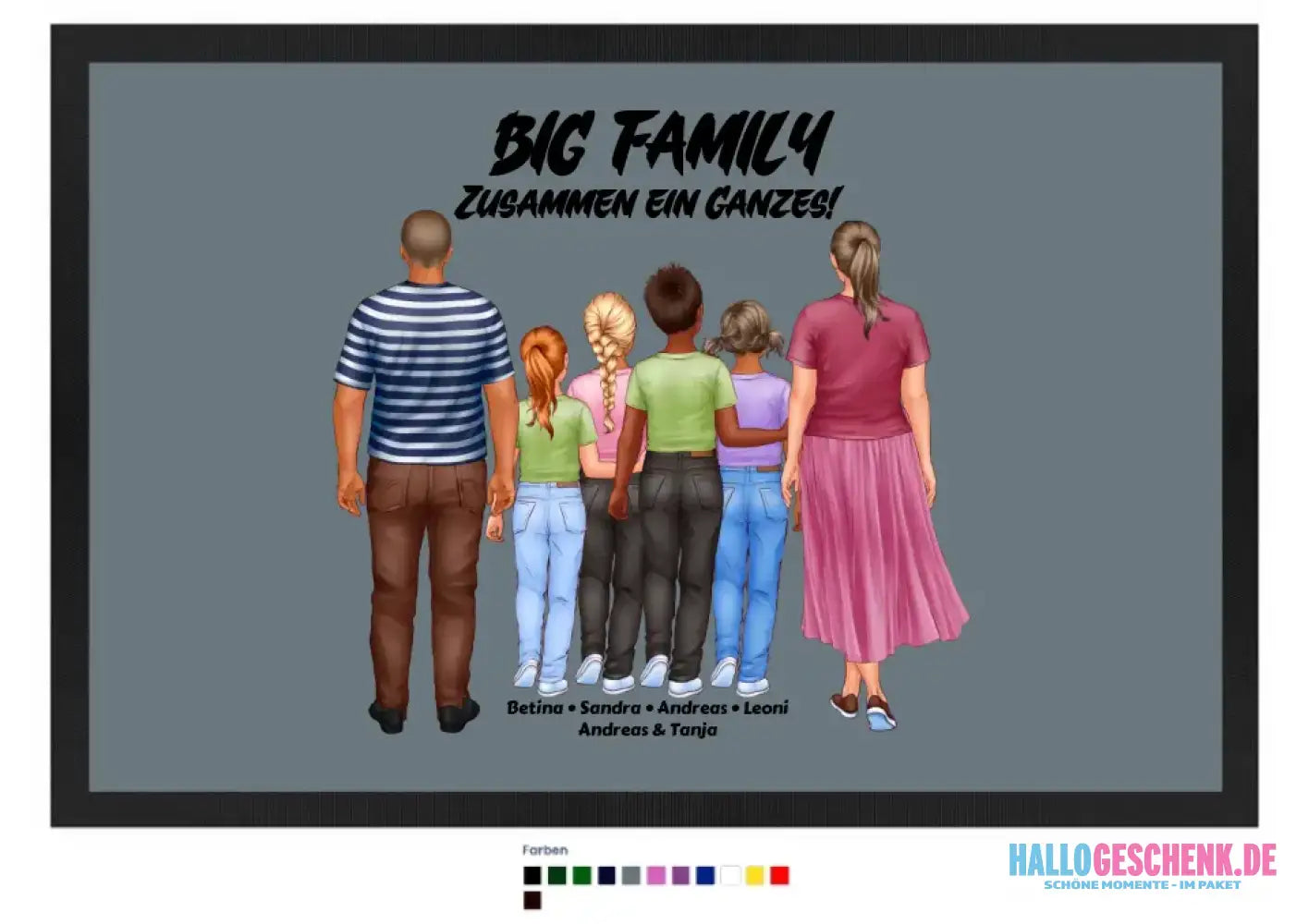 Huge Familien-Designer mit 0-4 Kindern • Fußmatte • Exklusivdesign • personalisiert