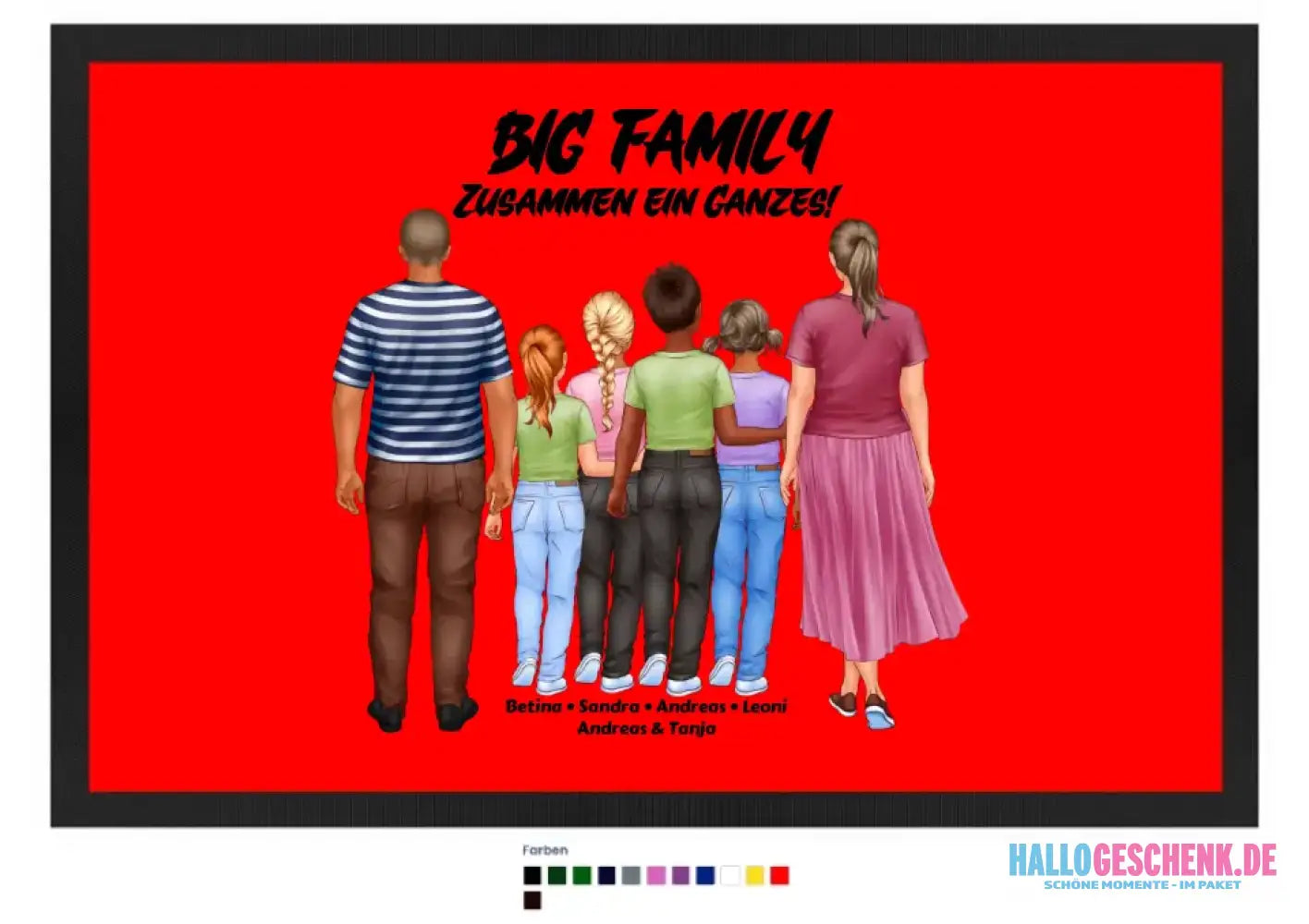Huge Familien-Designer mit 0-4 Kindern • Fußmatte • Exklusivdesign • personalisiert