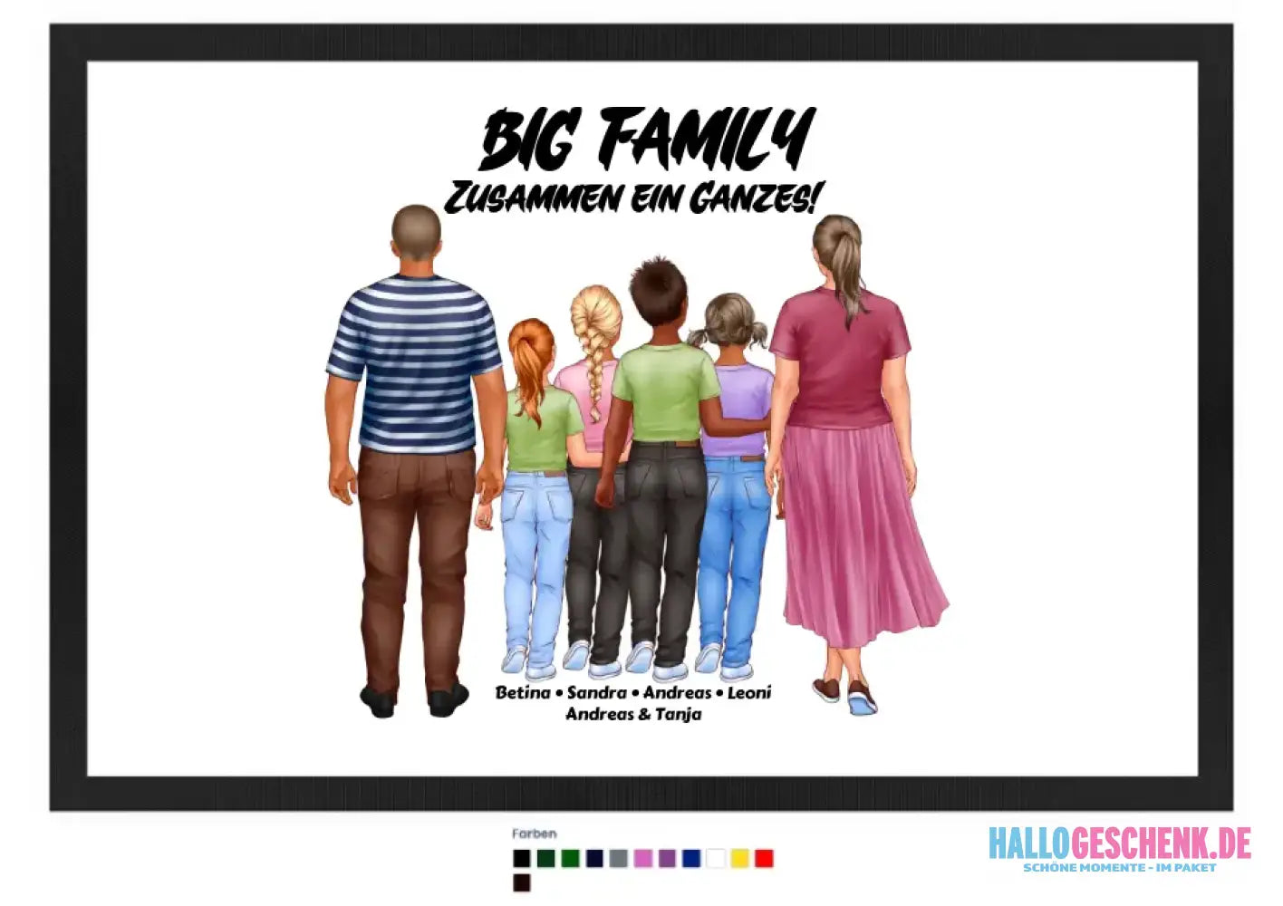 Huge Familien-Designer mit 0-4 Kindern • Fußmatte • Exklusivdesign • personalisiert