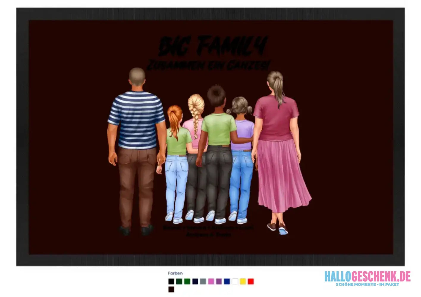 Huge Familien-Designer mit 0-4 Kindern • Fußmatte • Exklusivdesign • personalisiert
