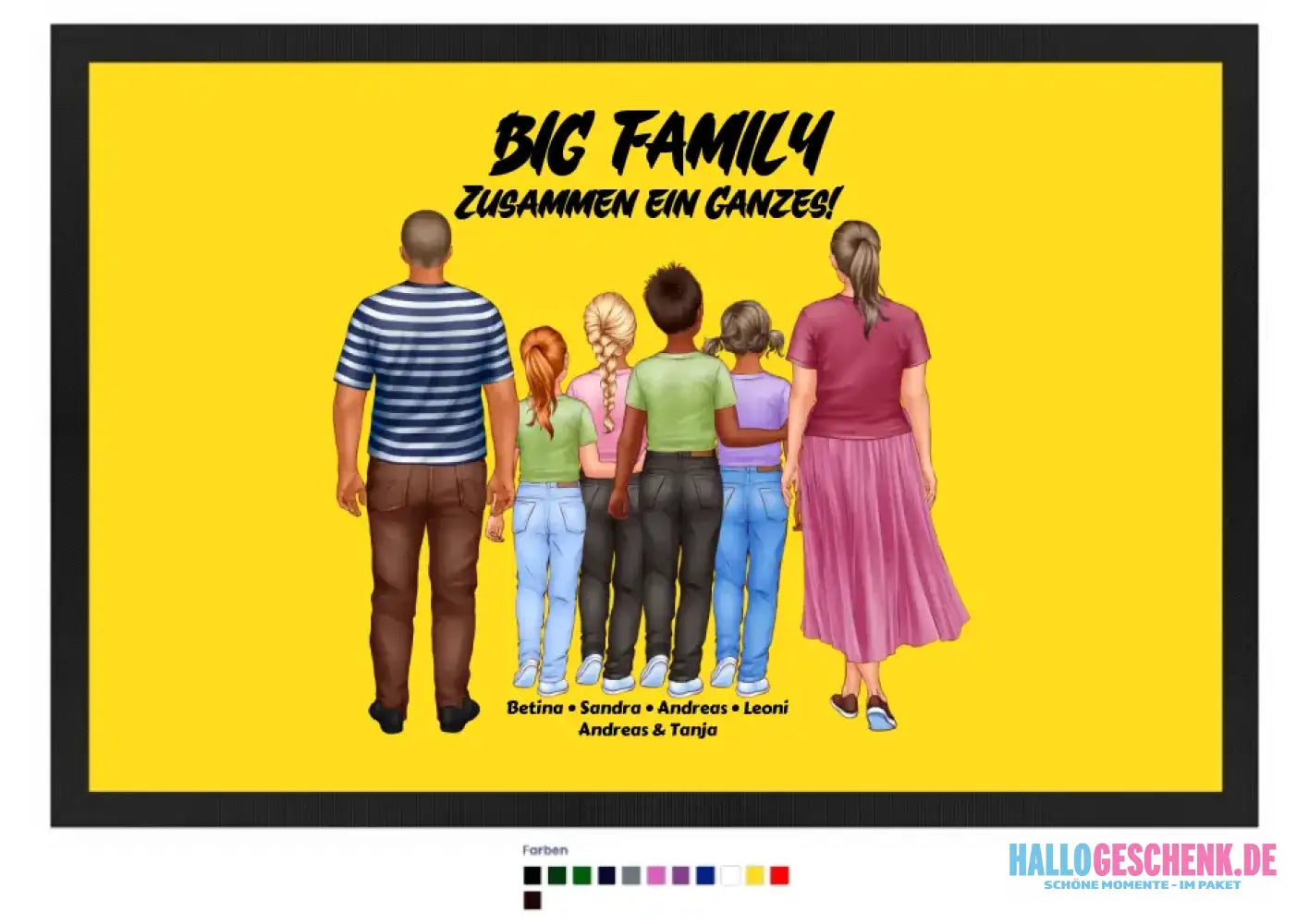 Huge Familien-Designer mit 0-4 Kindern • Fußmatte • Exklusivdesign • personalisiert
