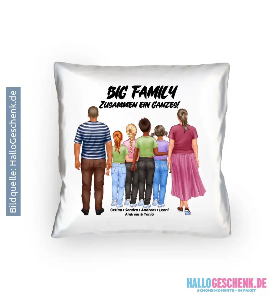 Huge Familien-Designer mit 0-4 Kindern • Kissen 40x40 cm • personalisiert