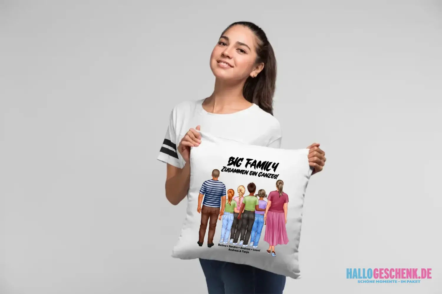 Huge Familien-Designer mit 0-4 Kindern • Kissen 40x40 cm • personalisiert