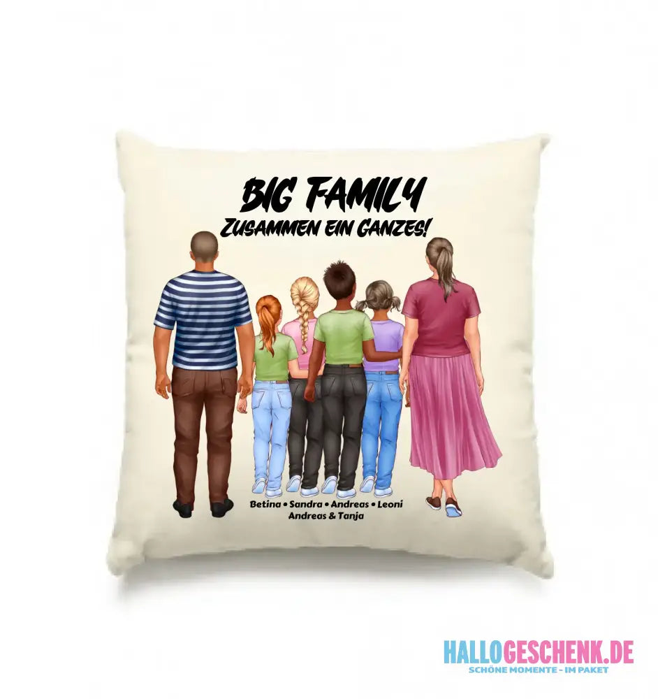 Huge Familien-Designer mit 0-4 Kindern • Kissen 40x40 cm • personalisiert