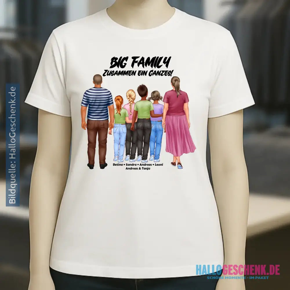 Huge Familien-Designer mit 0-4 Kindern • Ladies Premium T-Shirt XS-2XL aus Bio-Baumwolle für Damen • Exklusivdesign • personalisiert