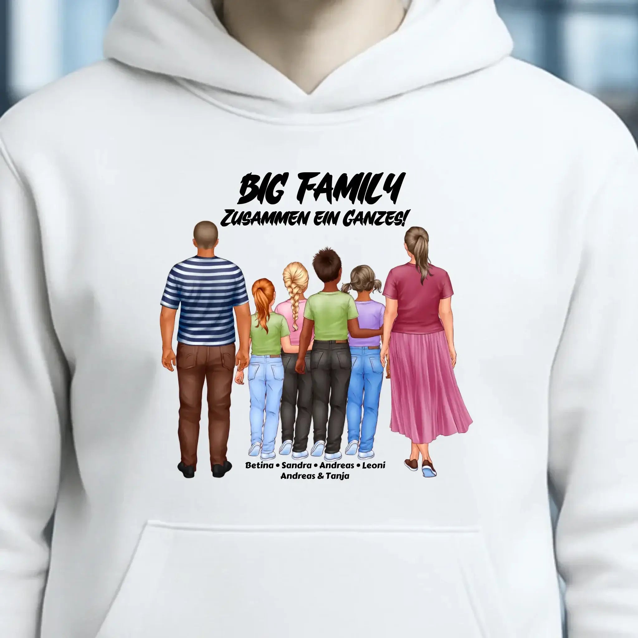 Huge Familien-Designer mit 0-4 Kindern • Unisex Premium Hoodie XS-5XL aus Bio-Baumwolle für Damen & Herren • Exklusivdesign • personalisiert