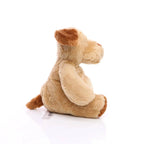 Weicher hund helge plüschhund mit oeko-tex-zertifikat in beige mit braunen ohren und schwanz aus stoff