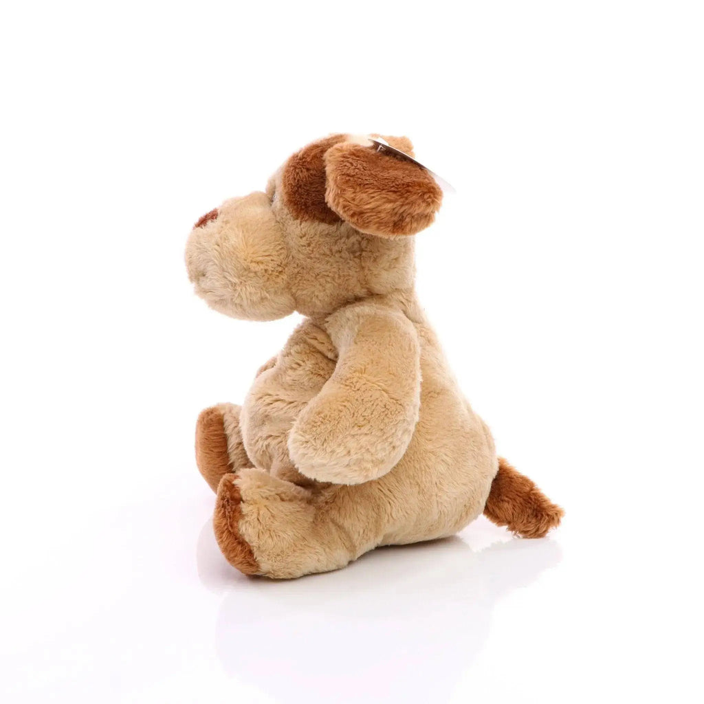 Hund helge plüschtier in beige und braun mit schlabberohren und freundlichem gesicht oeko tex zertifiziert
