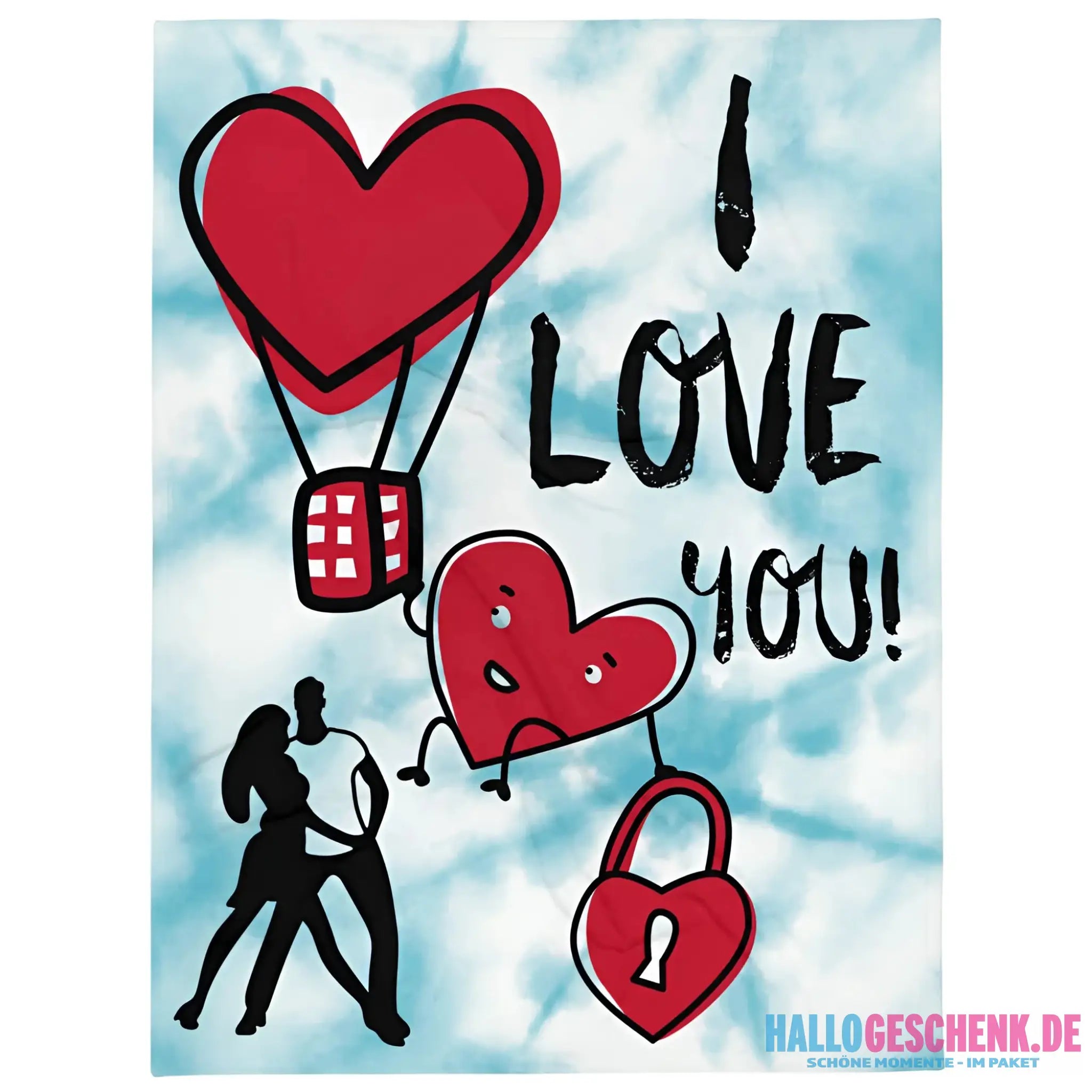 I love you! • Kuscheldecke / Tagesdecke - Kuscheldecken