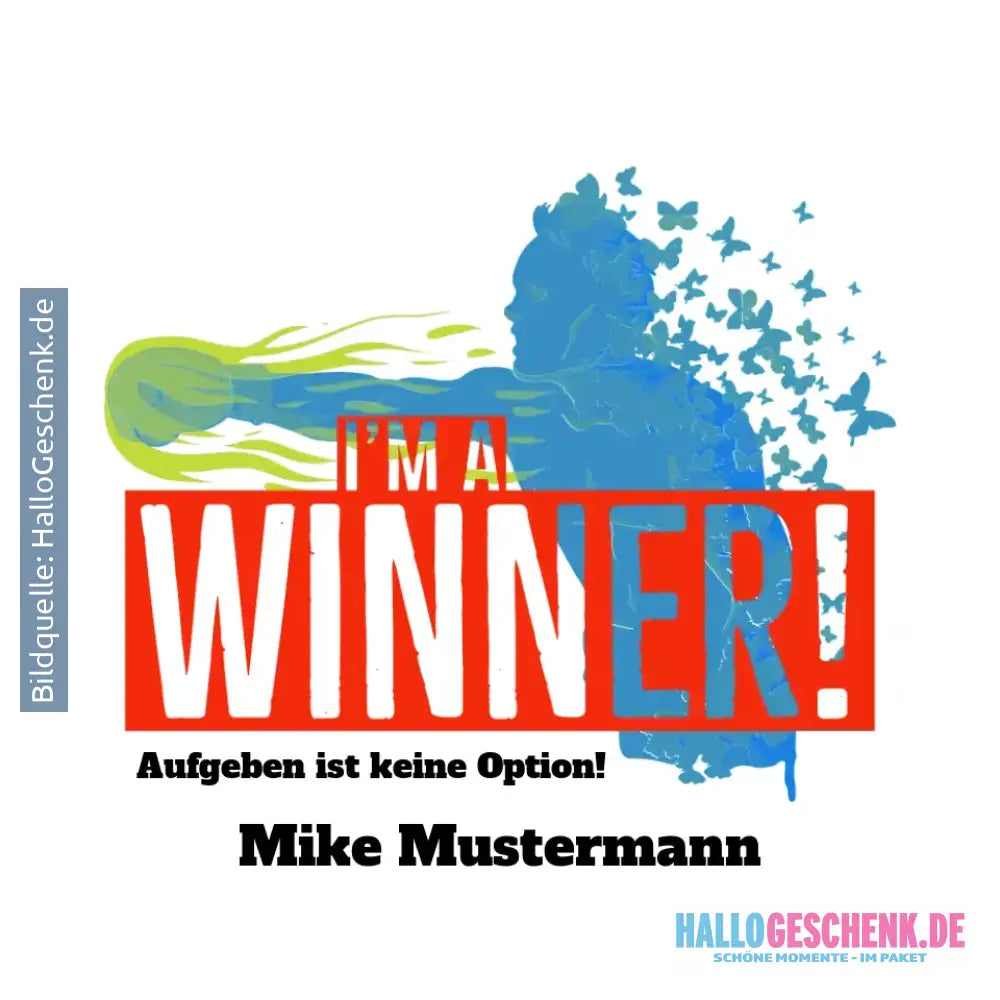 I´M A WINNER • STICKER 20x20 cm (Aufkleber) - White / OneSize / ausgestanzter Sticker 20x20 cm (Aufkleber) - Customizer