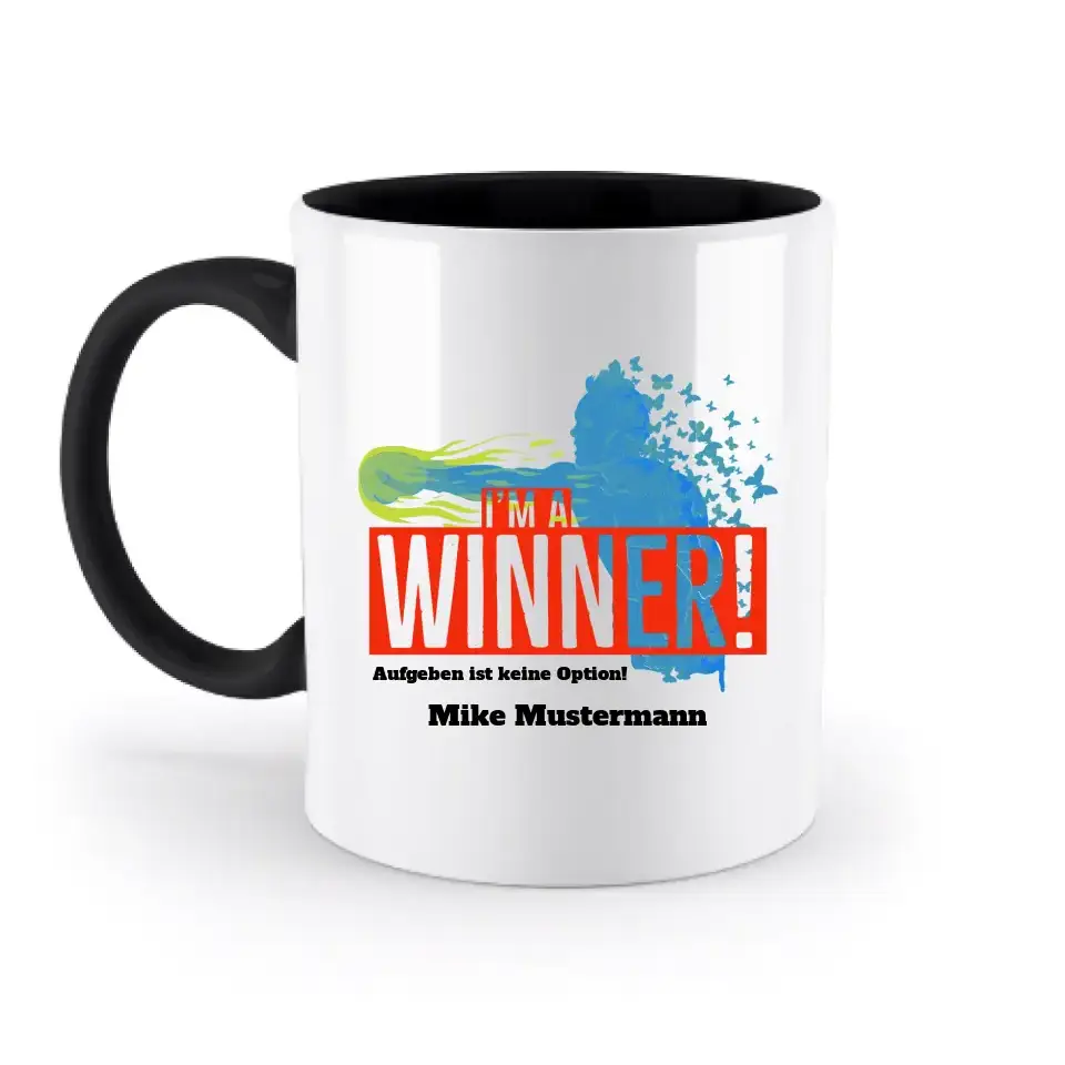 I´M A WINNER • zweifarbige Tasse • Exklusivdesign • personalisiert