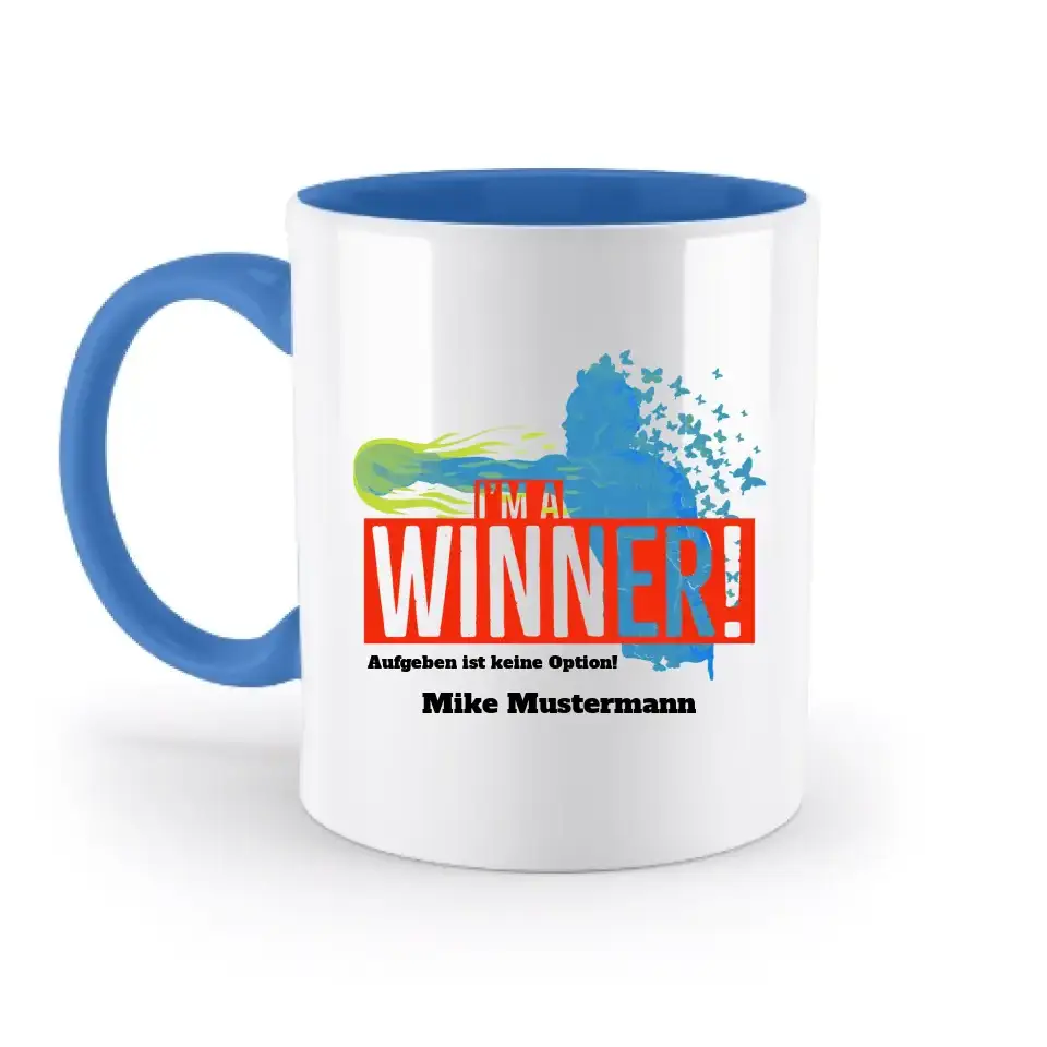 I´M A WINNER • zweifarbige Tasse • Exklusivdesign • personalisiert
