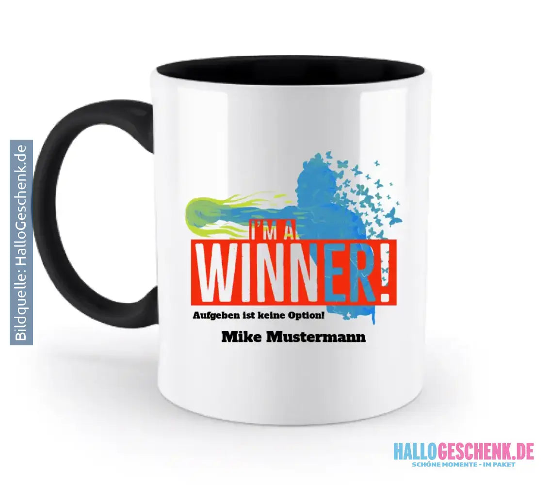 I´M A WINNER • zweifarbige Tasse • Exklusivdesign • personalisiert
