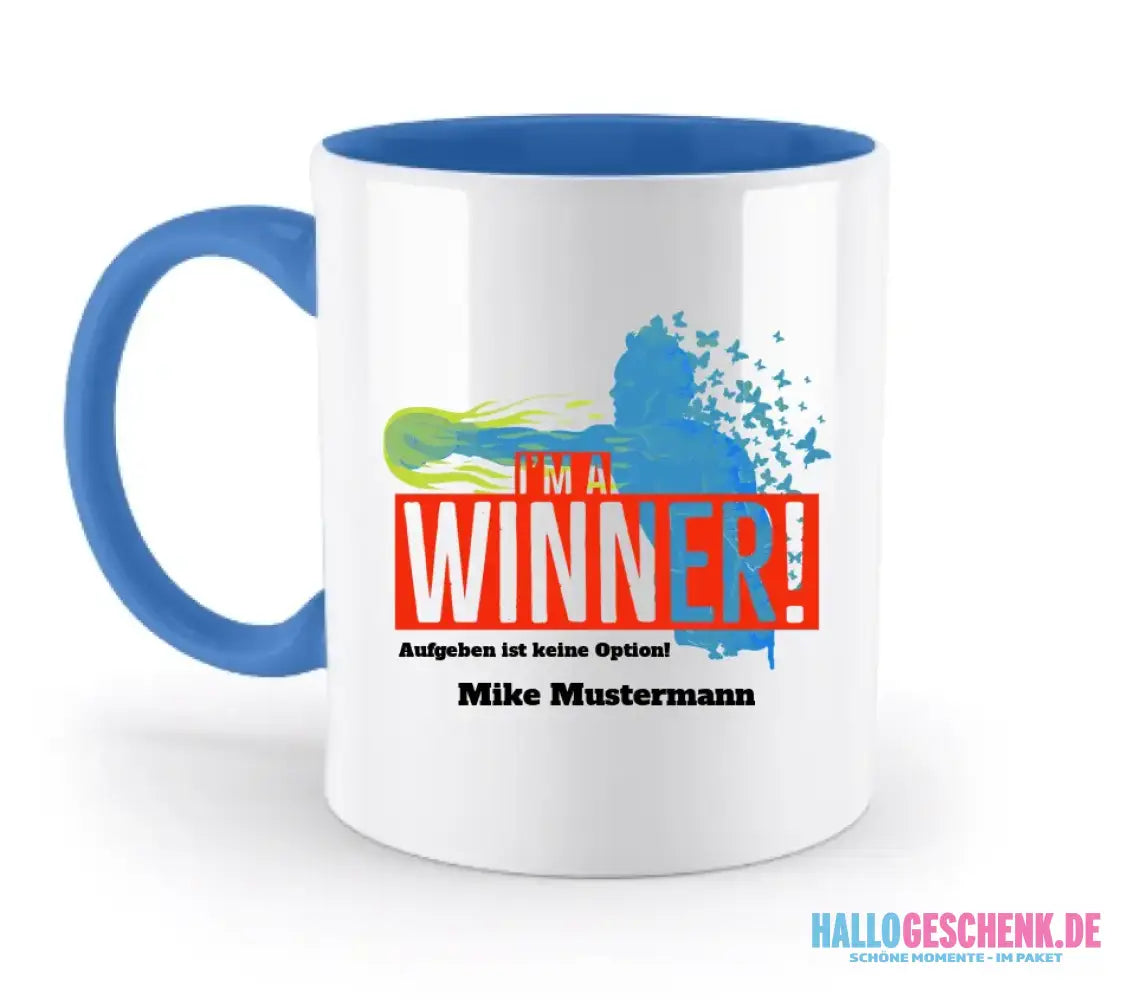 I´M A WINNER • zweifarbige Tasse • Exklusivdesign • personalisiert