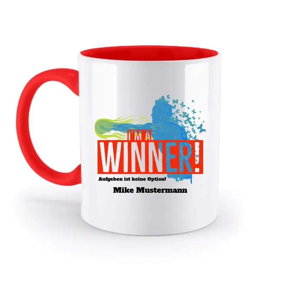 I´M A WINNER • zweifarbige Tasse • Exklusivdesign • personalisiert
