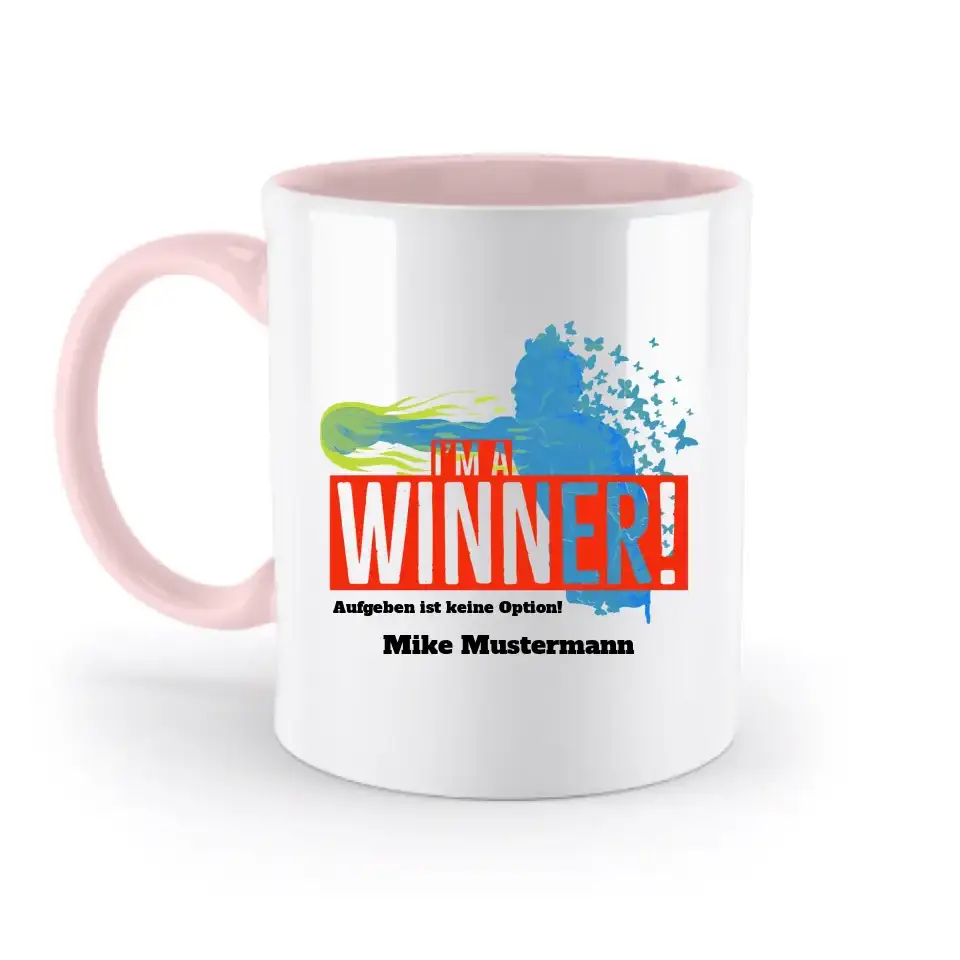 I´M A WINNER • zweifarbige Tasse • Exklusivdesign • personalisiert