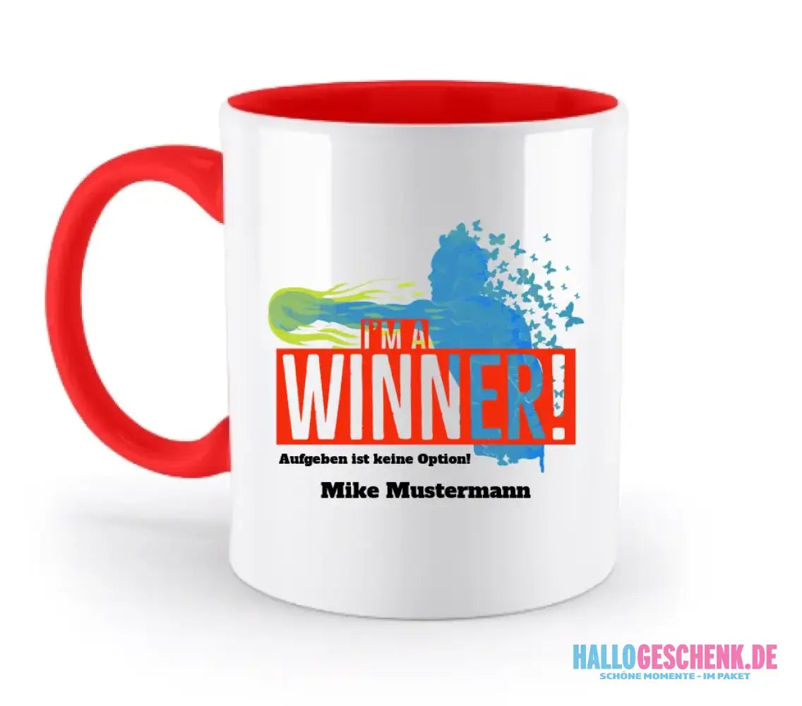 I´M A WINNER • zweifarbige Tasse • Exklusivdesign • personalisiert