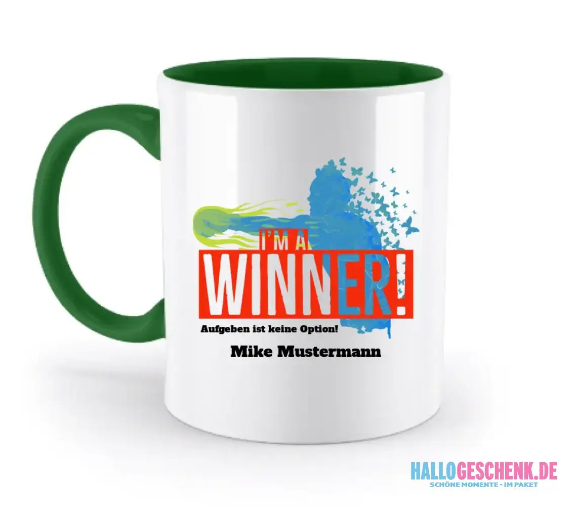 I´M A WINNER • zweifarbige Tasse • Exklusivdesign • personalisiert