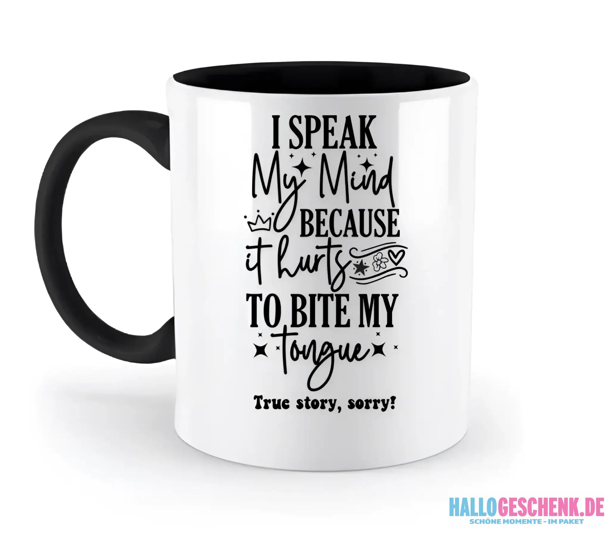 I speak my mind • zweifarbige Tasse • Exklusivdesign • personalisiert
