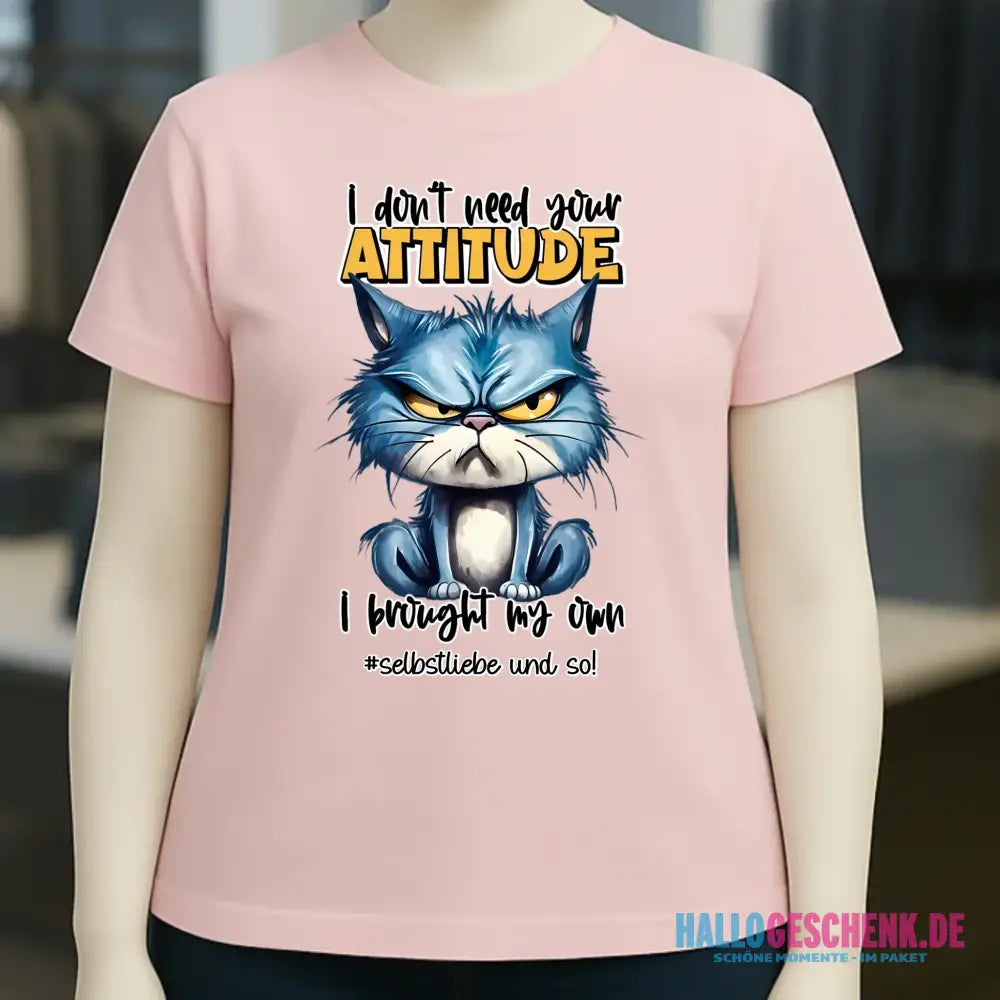 Ich brauche deine Meinung nicht - ich habe meine eigene • Katze • Ladies Premium T-Shirt XS-2XL aus Bio-Baumwolle für Damen • Exklusivdesign • personalisiert